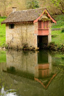 the boat house on the lake