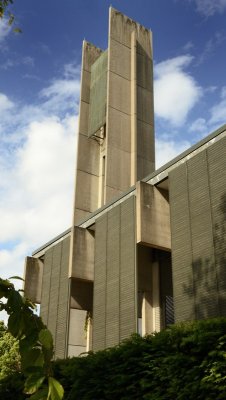 campanile seen behind the principle community building