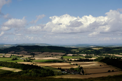 fields and clouds