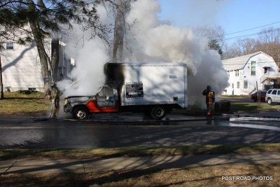 Truck Fire / Naugatuck & Grinnell / Milford CT / Jan 2012