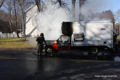 Truck Fire / Naugatuck & Grinnell / Milford CT / Jan 2012