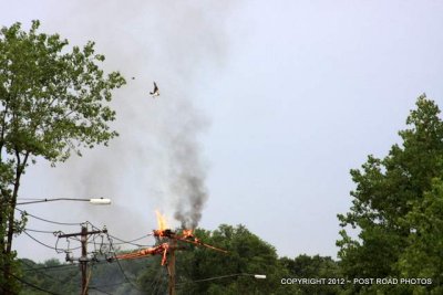 Utility Pole Fire / Anderson Ave / Milford CT / July 2012