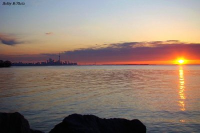 Toronto skyline at daybreak