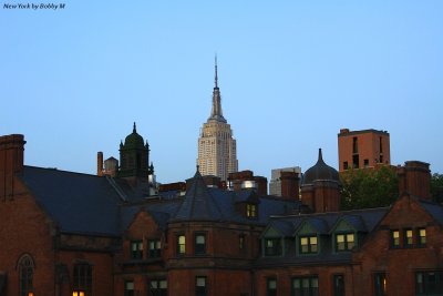 Empire State Building above roofs of Chelsea