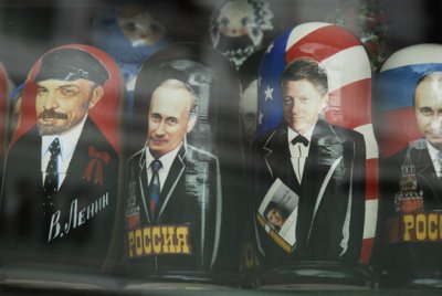 Putin and Clinton Matryoshka Dolls -set of dolls of decreasing sizes placed one inside another 085.jpg