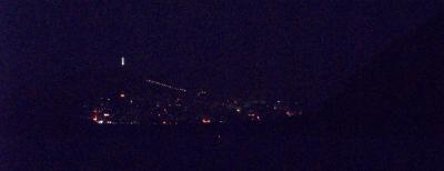 Yangtze at night - that white speck is a pagoda.