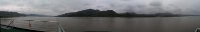 This is an almost 240-260 degree panorama of the Yangtze taken from the boat