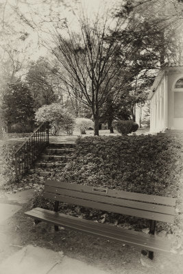 Bench, Stairs and Tea House, Antiquey