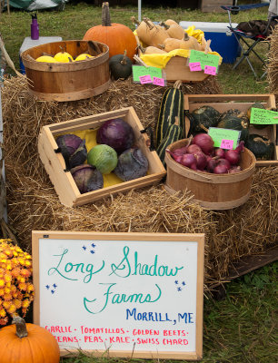 Wares Displayed on Hay Bales