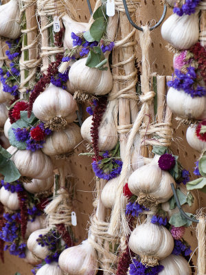 Garlic Strung with Dried Flowers