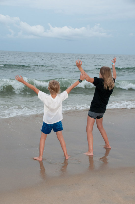 Checking out beach upon arrival