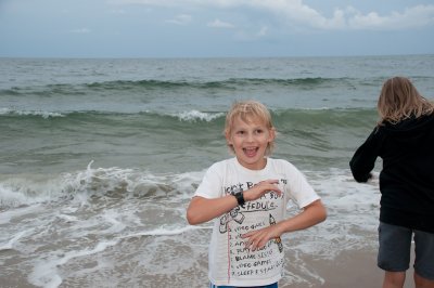 Checking out beach upon arrival