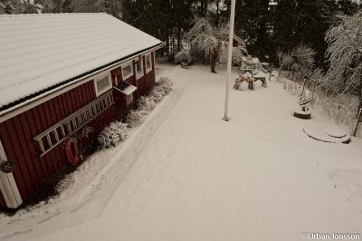 Detta var vad vi sg nr vi vaknade p Lrdagmorgon, hr ska vi feja kajaker...