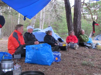 Alf, Bengt, Rose, Eva  och Helenal vid middag p Ask