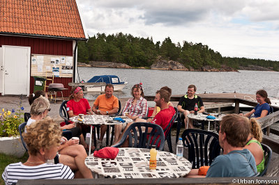 Avslutningsfika, några åkte hem andra fortsatte mot Blekinge.