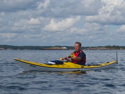 Alf fick äran att premiärpaddla vårt nyförvärv i hyrflottan, Smuggler