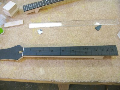 Day 4 - Neck After Drilling Holes for Fret Markers