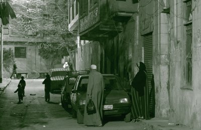 Anonymous street in Cairo in the early evening С