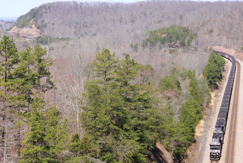 NS 792 climbs out of the Cumberland River Valley near Keno, KY 