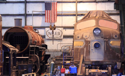 Southern 4501 (left) with restoration just starting in the TVRM shop