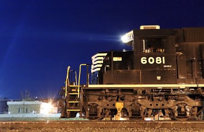 NS 6081 sits under a full moon at Irondale 