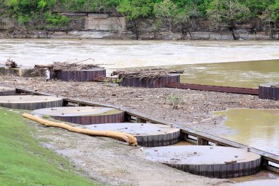 High Water and Debris in Kentucky River, Lock #4 