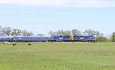 The inbound CSX Derby train (Deadhead) rolls through Shelby County, on the way to Louisville 
