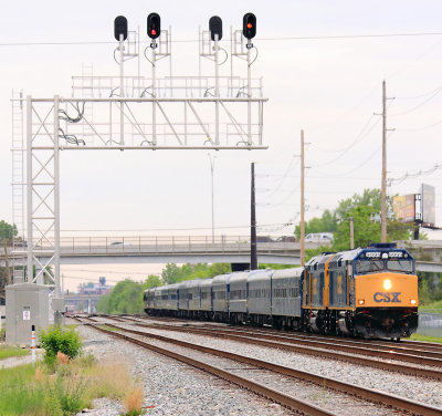 The CSX train eases past FX as they head for Osbourne Yard
