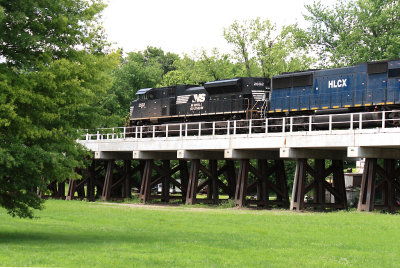 NS 168 crosses the new bridge at Shelbyville 