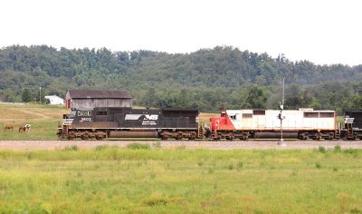 A mix of EMD power on NS 143 at Bowen 