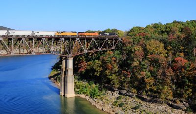 NS 54A crosses Lake Cumberland on a warm, early Fall afternoon