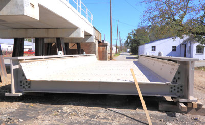 The new ballasted  deck span to replace the old bridge over 3rd Street 