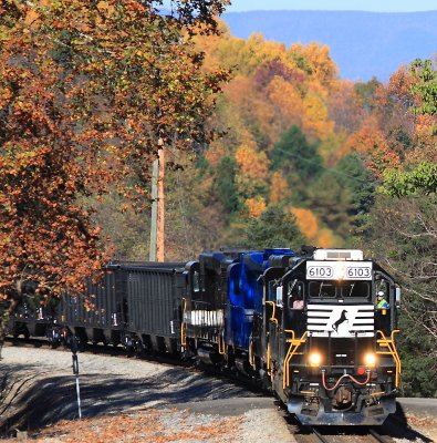 The NS photo special eases around a curve North of Troutville 