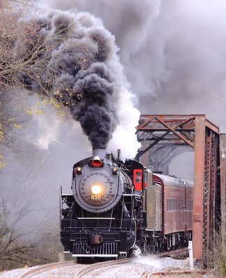 Southern 630 brings the train back to Knoxville, seen here crossing the Little River 