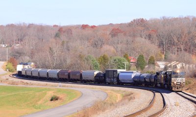 NS 112 winds around the curves near Laurel 