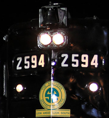 SOUTHERN 2594 at the public night session at the O. Winston Link Museum