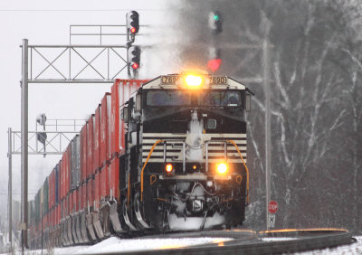 Hot pigs in the snow....NS 224 at Norwood 