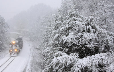 Heavy, wet snow clings to the tree's as 223 rolls South. This storm would knock out power to Thousands later in the day 