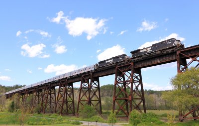 The Circus train crosses the Green River bridge at Southfork 