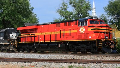NS 8114 wears the first Norfolk Southern Railway paint 