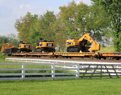NS R-55, one of the longest CAT high/wide moves to run out of Peoria, at Vanarsdale KY