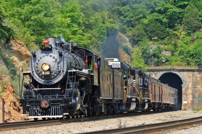 SR 630 leads a NS employee trip out of Montgomery Tunnel 