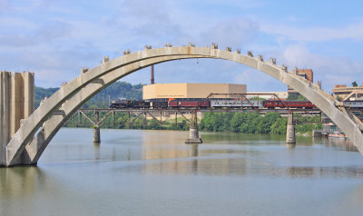 Southern 630 framed by the Henley street bridge in Knoxville 