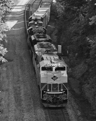 77J pulls empties out of the KU power plant at Brown 