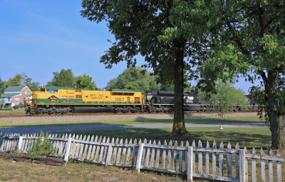 Church Bells, Picket Fences and a Yellow EMD on a Sunday morning