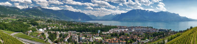 The Alps, viewed from the Swiss side of Lake Leman, over Montreux