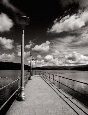 Puffs of clouds over the reservoir