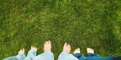 parking our tired feet *n the grass