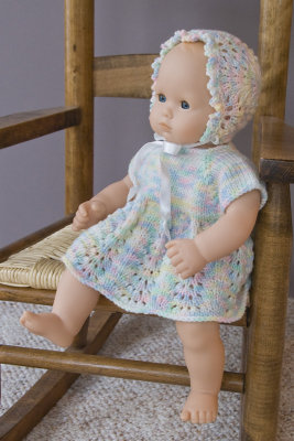 Dress And Bonnet For 15-16 Baby Doll