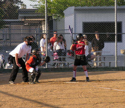 Lauren waits for the pitch